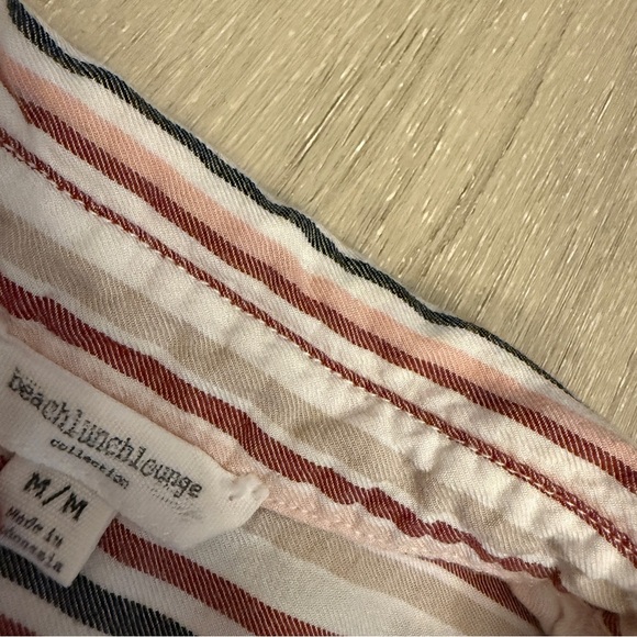 beachlunchlounge Pink and Brown Relaxed Button Down Shirt Beach Coverup - Picture 5 of 6